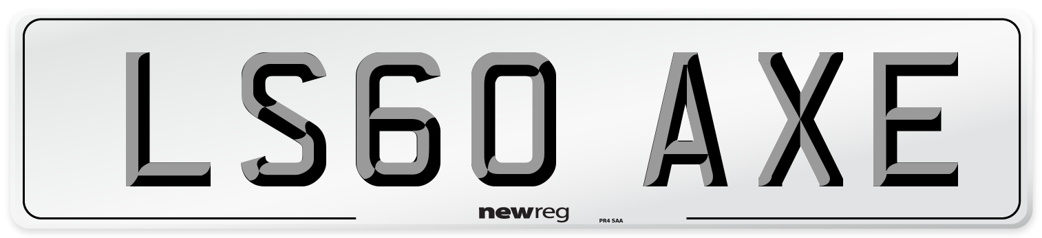 LS60 AXE Number Plate from New Reg